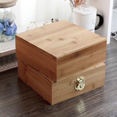 Настраиваемая упаковка бамбукового лунного пирога Деревянные ювелирные изделия Складка с замком и защитой