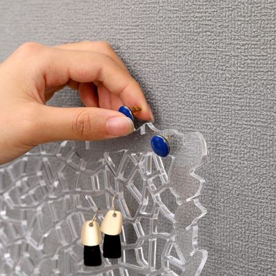 Функциональный дизайн деревянный плавучий пол акриловый сережки дисплей для индивидуального логотипа