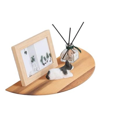 На заказ Размер Цвет Полукруглого Формы набор из 3 14 дюймовых Акациевых деревянных плавучих полок