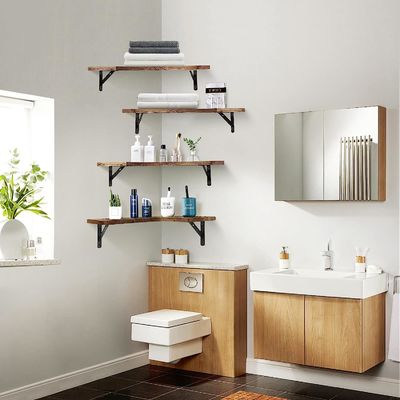 Размер по заказу Цвет Материал Рустический деревянный угол Плавучие полки Стенные установки Комплект из 4