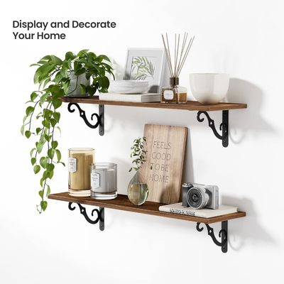 Популярный дизайн набор из 2 деревянных плавучих полок для бытовых нужд