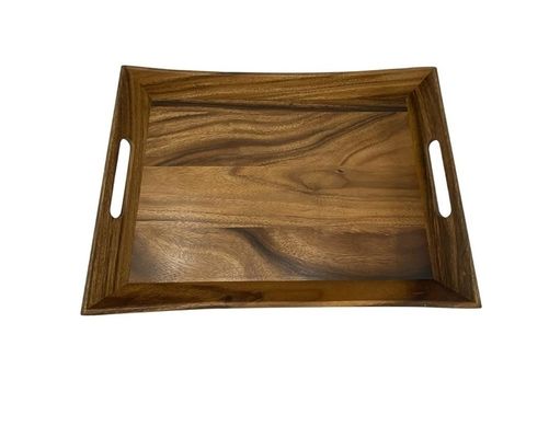 19.88 х 14 х 2,5 дюймовый акациевый изогнутый подарочный поднос с логотипом ручки для магазинов подарков