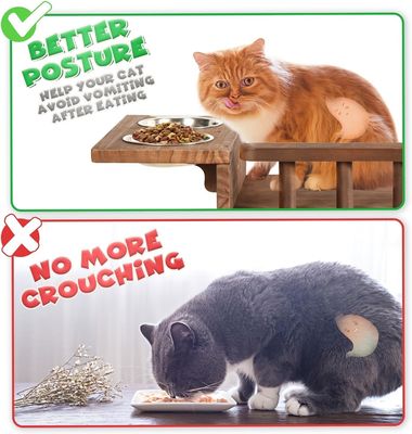 Попрощайтесь с беспорядочным полом Стенная полка для кошек с лестницей и двумя мисками