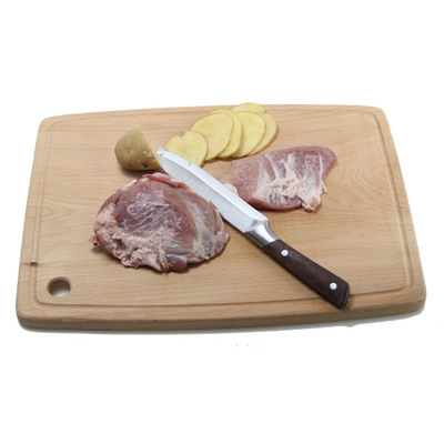 Функциональная и долговечная плоская деревянная буковая режущая доска с печатным рукоятком