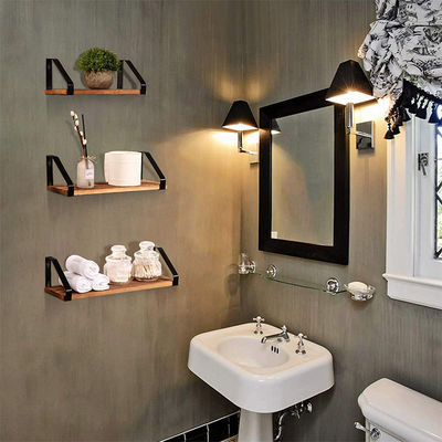 Рустическая деревянная стенная полка для книги DIY и организации малых растений в ручном дизайне