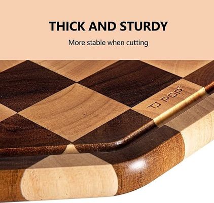 Настраиваемая 12X12X0.8 дюймовая деревянная акациевая октагонная доска с соковой канавкой