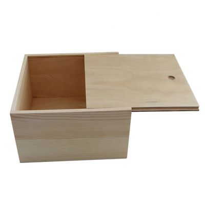 Напечатанные по заказу логотипы сосновые деревянные коробки со скользящей крышкой ручной работы и простого цвета дерева