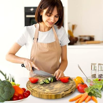 По заказам 15 дюймовый деревянный режущий доски с экологически чистым дизайном и соковой канавкой