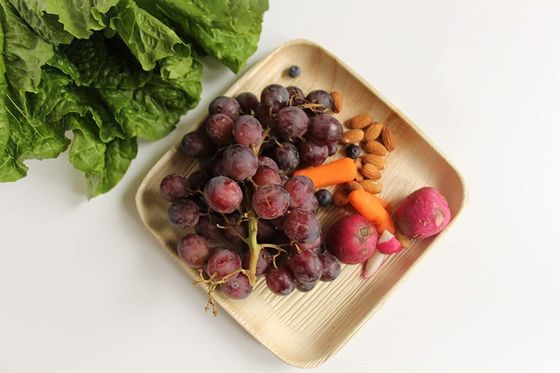 Выгравированные пальмовые листья Компостируемые бамбуковый стиль 6" 8" 10" квадрат 25pk Эко-дружественный