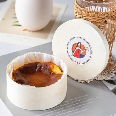 Естественный деревянный цвет Деревянная коробка для настройки круглых пирогов сыр пирог салат фрукты упаковка