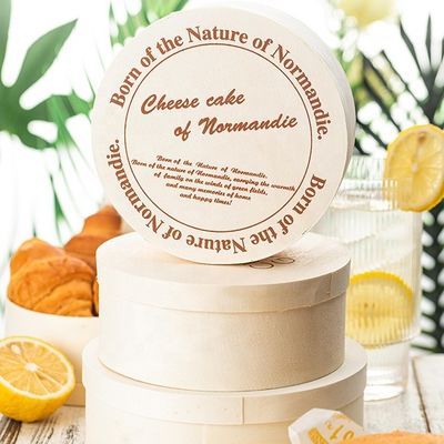 Естественный деревянный цвет Деревянная коробка для настройки круглых пирогов сыр пирог салат фрукты упаковка