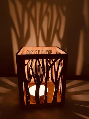 Деревянный простоцветный фонарик для ручной работы Чайные светильники в дизайне лазерного резки