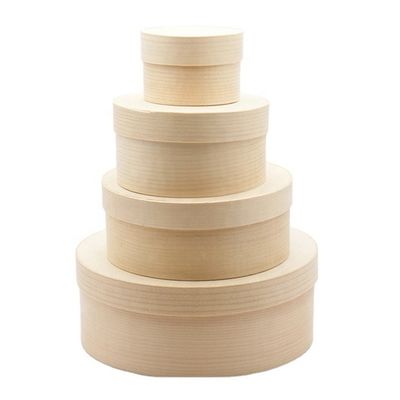 Естественный деревянный цвет Деревянная коробка для настройки круглых пирогов сыр пирог салат фрукты упаковка