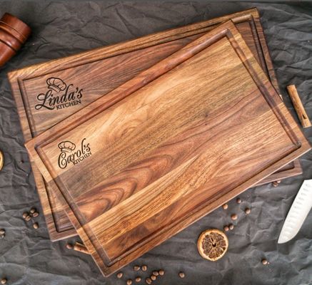 Приемлемо настраиваемое логотип толщиной 1,75 толстый большой ореховый режущий доска с соковой канавкой