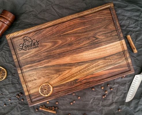 Приемлемо настраиваемое логотип толщиной 1,75 толстый большой ореховый режущий доска с соковой канавкой