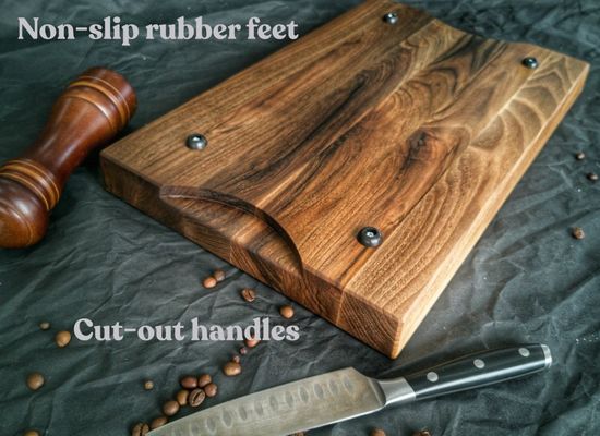 Приемлемо настраиваемое логотип толщиной 1,75 толстый большой ореховый режущий доска с соковой канавкой