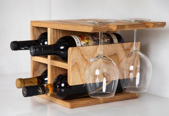 Настройка логотипа Высококачественная стойка для вина из твердого дерева