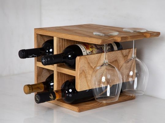 Настройка логотипа Высококачественная стойка для вина из твердого дерева