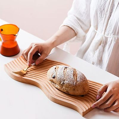 Волновая форма деревянная поднос для завтрака Поднос для кухни 40.5x18.5x2 см