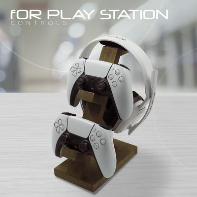 Видео игровой контроллер Гарнитура Стоянка Деревянная полка для домашнего убранства с держателем для наушников