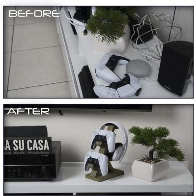 Видео игровой контроллер Гарнитура Стоянка Деревянная полка для домашнего убранства с держателем для наушников