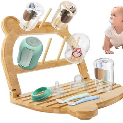 Кухонный стоявший бамбуковый бутылочный сушильщик для быстрой сушки и экономии места