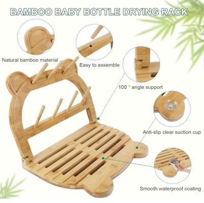 Кухонный стоявший бамбуковый бутылочный сушильщик для быстрой сушки и экономии места