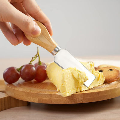 Бамбуковая сырная доска с индивидуальным логотипом и 4 режущими ножами из нержавеющей стали индивидуального размера