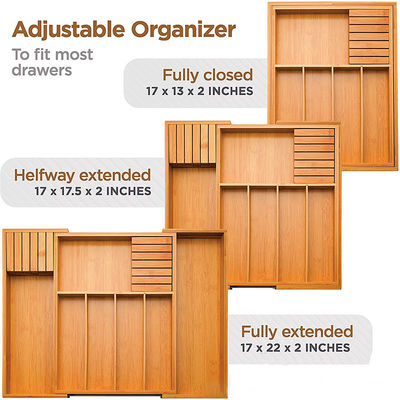 Бамбуковый кухонный серебряный прибор держатель и столовая поднос ящик организатор для столовой прибор настроить размер