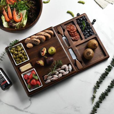 Настраиваемая многофункциональная бамбуковая режущая доска с подставкой и складной коландерью