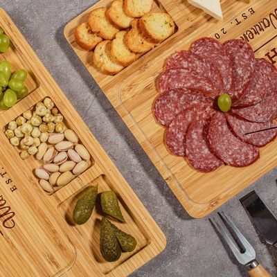 Специальный черный ореховый дерево оптом Бамбук режущий блок Кухня Сыр режущая доска с инструментами