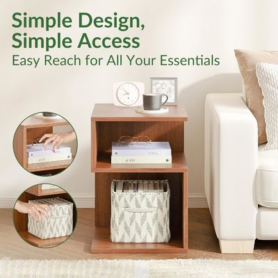 Небольшие помещения Мебель спальни Минималист 3 уровня Конечный стол с открытым хранилищем