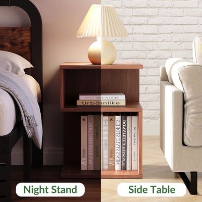 Небольшие помещения Мебель спальни Минималист 3 уровня Конечный стол с открытым хранилищем