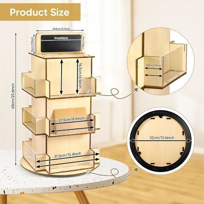 Деревянный стеклянный материал Деревянная иллюстрационная стойка для открыток с небольшим картонным доском по индивидуальному заказу