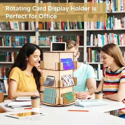 Деревянный стеклянный материал Деревянная иллюстрационная стойка для открыток с небольшим картонным доском по индивидуальному заказу