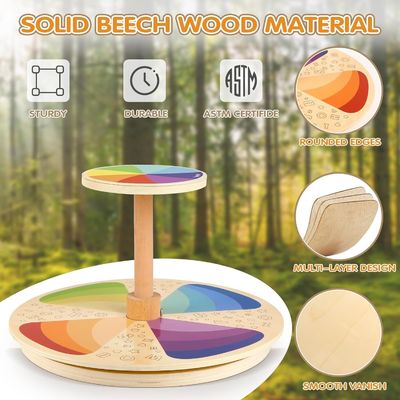 Деревянное спиннерное сиденье Сидеть и вращаться Больший размер Лазерная гравировка Классическая играшка для спиннинга