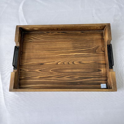 Приняты индивидуальные проекты Рустический прямоугольный деревянный поднос с металлическими ручками
