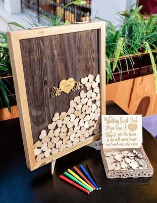 Альтернативные деревянные деревянные сердца для свадьбы