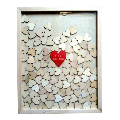 Свадебное украшение Prop Custom Size Деревянный каркас с уникальной гостевой книгой Знак Drop Top