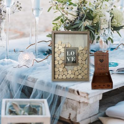 Дерево и стекло Романтическое украшение свадьбы на заказ с большим фото вставкой