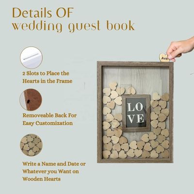 Дерево и стекло Романтическое украшение свадьбы на заказ с большим фото вставкой