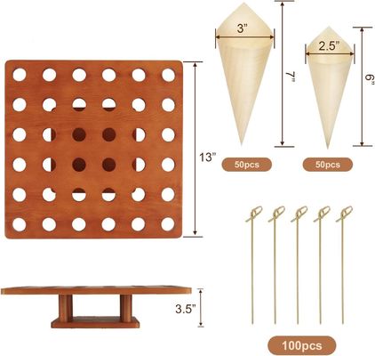 Деревянный конус для мороженого в простом цвете для продуктовых грузовиков или мероприятий по питанию