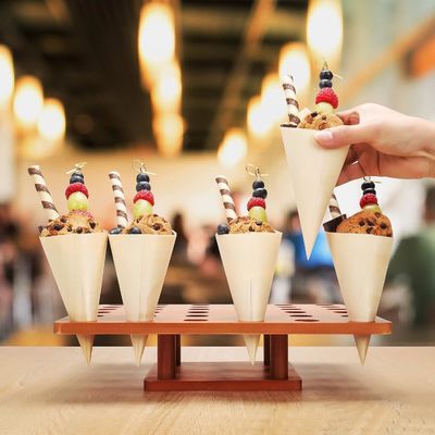 Деревянный конус для мороженого в простом цвете для продуктовых грузовиков или мероприятий по питанию