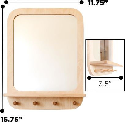 Входное зеркало с крючками и полкой Организатор самостоятельного стиля рустического дизайна