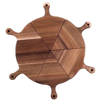 OEM ODM Приемлемый индивидуальный размер Экологически чистый Не наклеиваемый Ужин Деревянная пиццерия Тарелка для подачи пищи 6 шт.