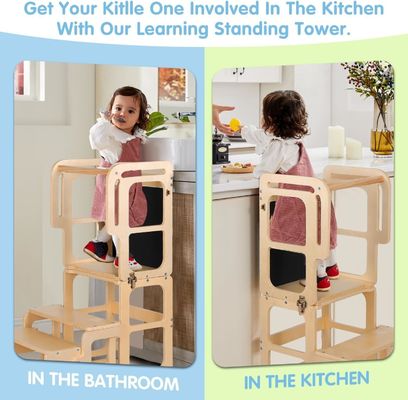 Монтессори складной учебный деревянный башня регулируемый кухонный стул стул для малышей