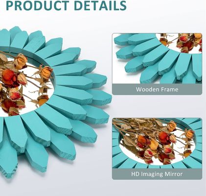 Декоративное зеркало на стене в белом или вашем цвете 12 дюймовый деревянный деревянный солнечный всплеск стиль Boho