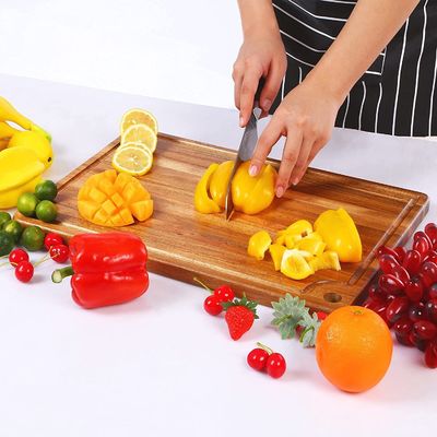Коммерческие покупатели Современная деревянная акация для кухонной кухни Сырная доска для резки с соком