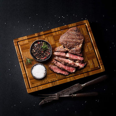 Всесезонные доски для резки бамбука набор из 3 с соковой канавкой и шелковой печатью