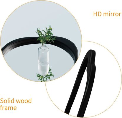 Рустическое дерево Черная обрамленная асимметричная стена волнообразное зеркало для гостиной спальня вход ванная комната